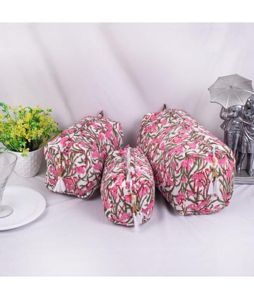 Block Print Cotton Makeup Bags Block Print Cotton Makeup Bags