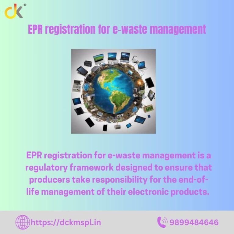 EPR registration for e-waste management is a policy approach that holds producers responsible for the entire lifecycle of their products, from design to disposal.