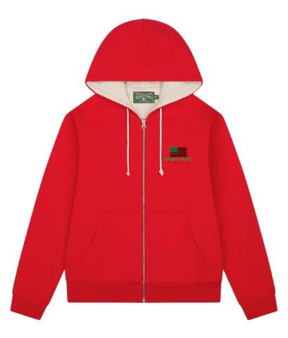African-American-Flag-Thermal-Lined-Zip-Hoodie-Red