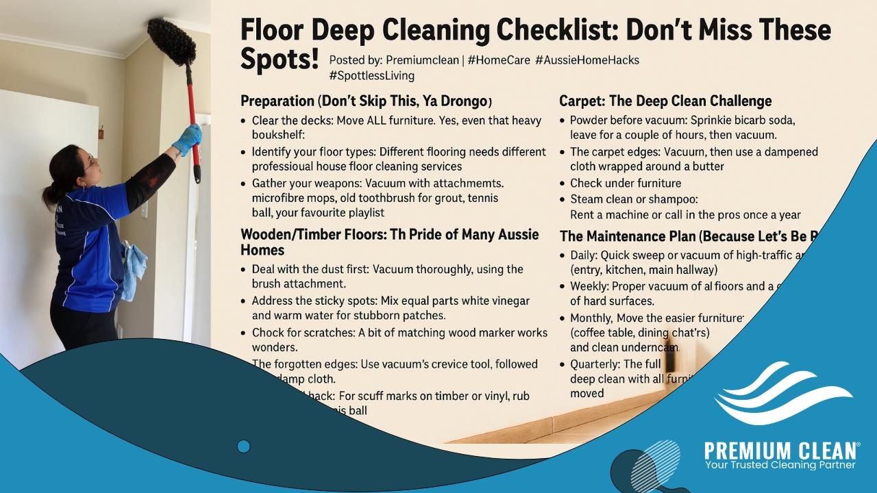 Floor Deep Cleaning Checklist: Don't Miss These Spots! Floor Deep Cleaning Checklist: Don't Miss These Spots!