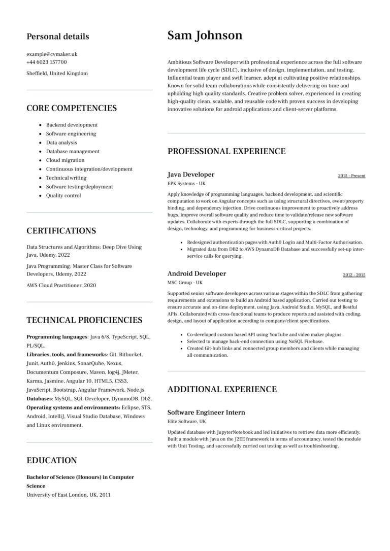 Resumes for Business Development