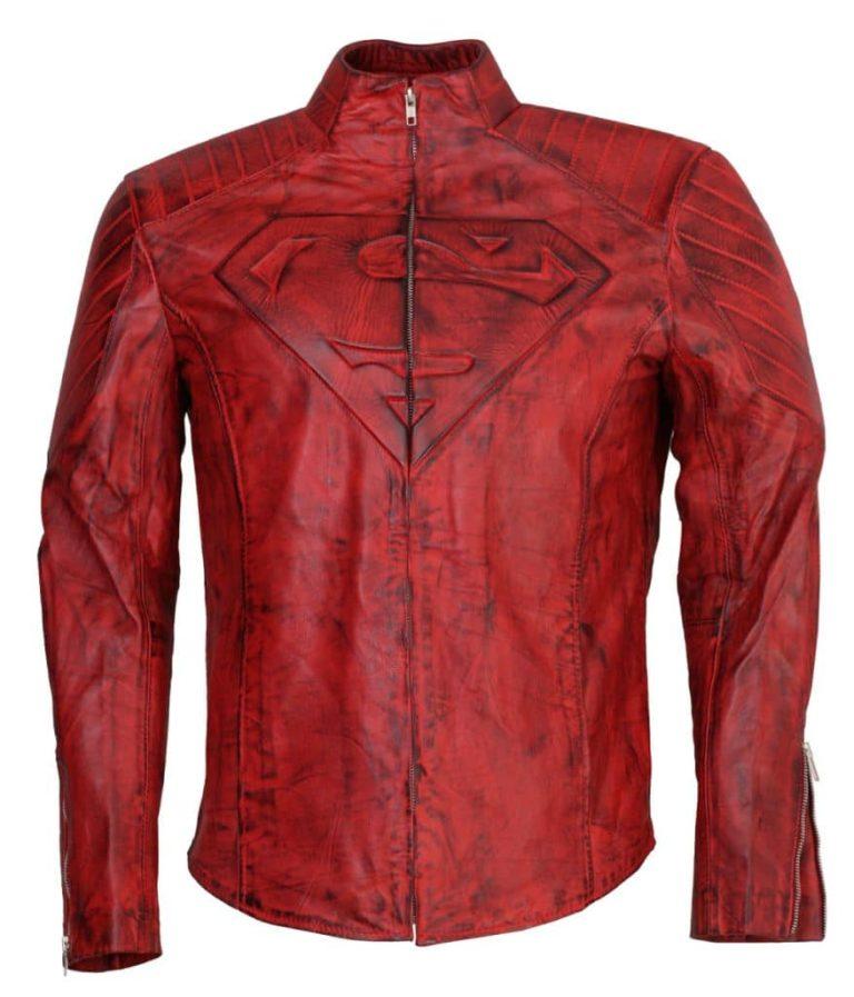 Superman leather motorcycle jacket